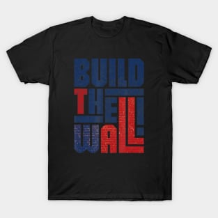 American Flag Build The Wall Donald Trump T-Shirt